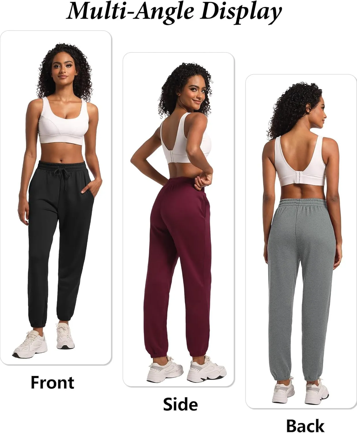 1/3 Pack Women's Fleece Lined Sweatpants Warm Baggy Workout Joggers Sweat Pants with Pockets for Winter