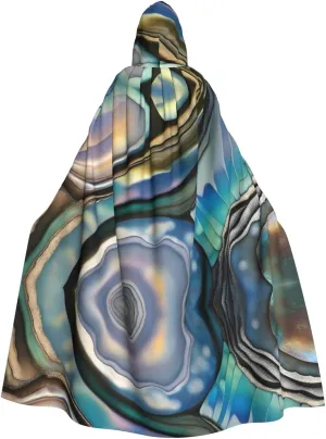 Abalone nacre Prints Halloween Adult Hooded Cloak for Costume Parties and Cosplay Events