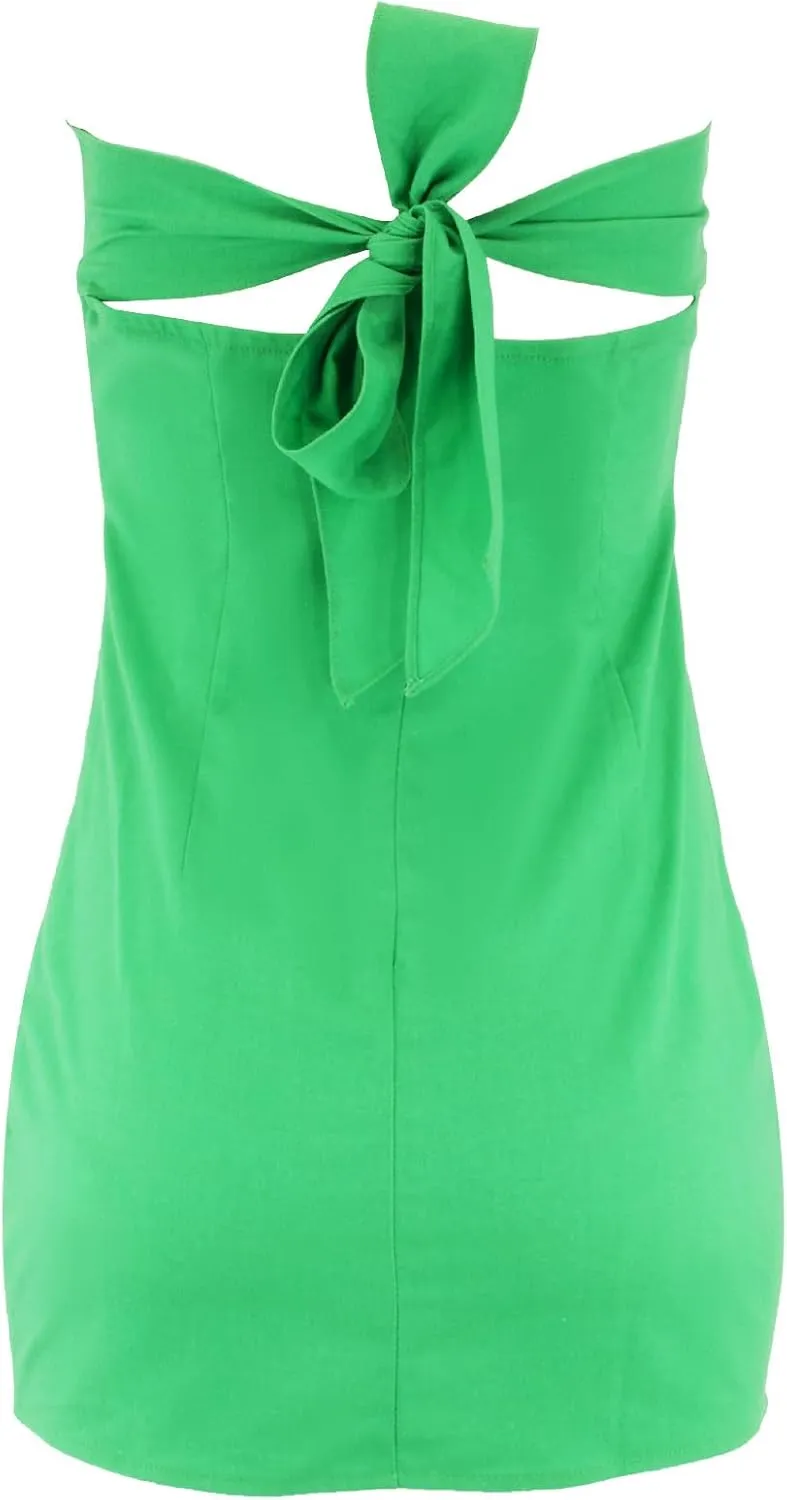 Almere Strapless Women's Mini Dress with Tie Detail