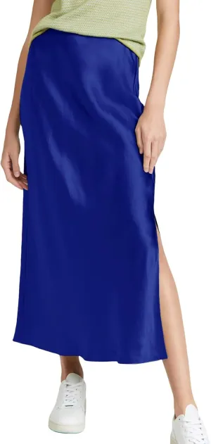 ATHX Women's Satin Long Skirt Dressy 2024 Summer High Waisted Silk A Line Split Elegant Maxi Skirts