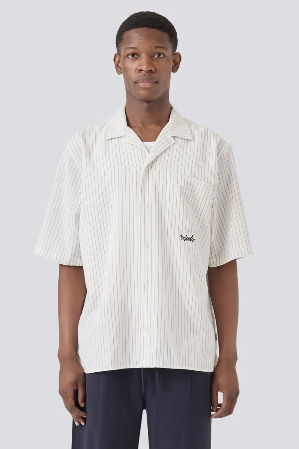 BARNEY COOLS BOXY SHIRT - WHITE STRIPE
