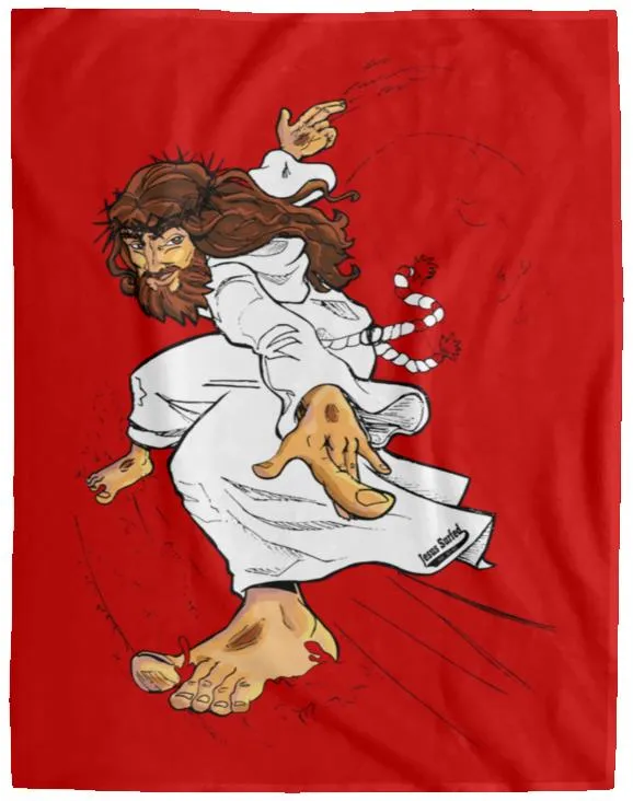 Big Jesus - Cozy Plush Fleece Blanket - 60x80