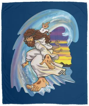 Big Jesus Wave - Cozy Plush Fleece Blanket - 50x60