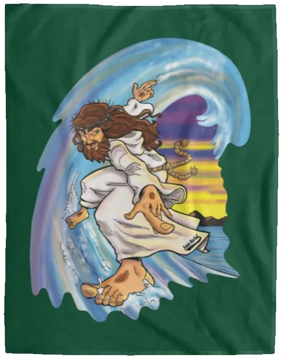 Big Jesus Wave - Cozy Plush Fleece Blanket - 60x80