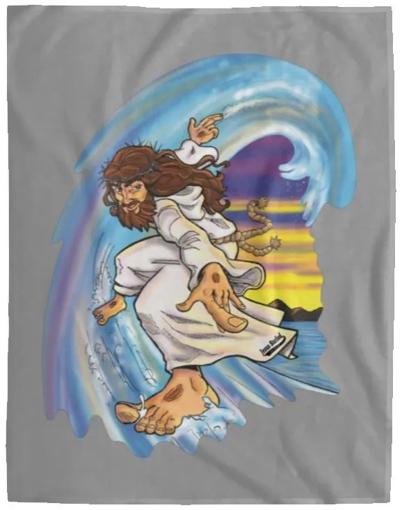 Big Jesus Wave - Cozy Plush Fleece Blanket - 60x80
