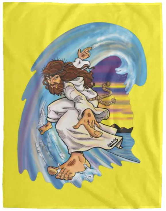 Big Jesus Wave - Cozy Plush Fleece Blanket - 60x80