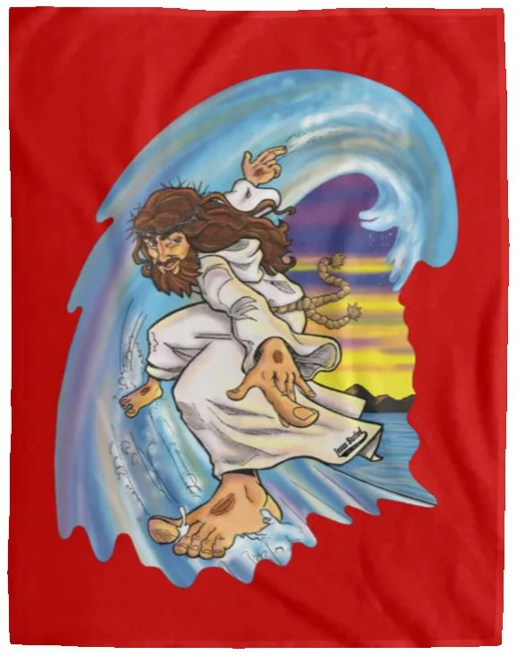 Big Jesus Wave - Cozy Plush Fleece Blanket - 60x80