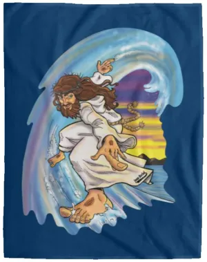 Big Jesus Wave - Cozy Plush Fleece Blanket - 60x80