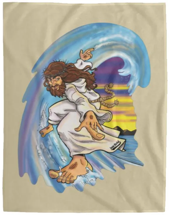 Big Jesus Wave - Cozy Plush Fleece Blanket - 60x80