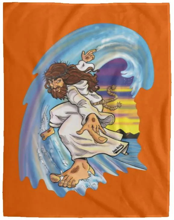 Big Jesus Wave - Cozy Plush Fleece Blanket - 60x80