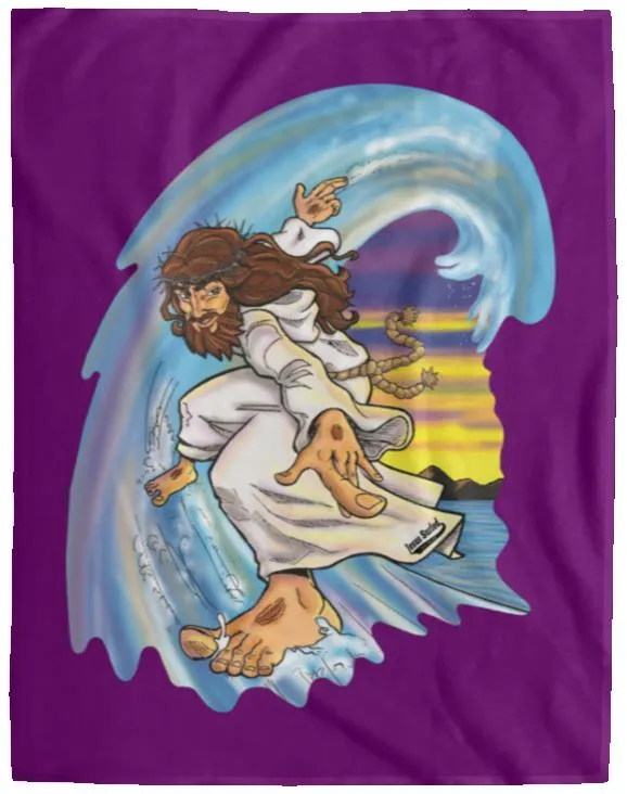 Big Jesus Wave - Cozy Plush Fleece Blanket - 60x80
