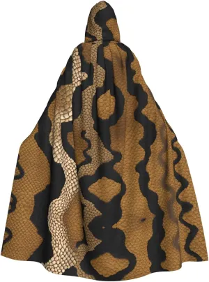 Big Snake Skin Printing Halloween Adult Hooded Cloak for Party Decoration and Costumes