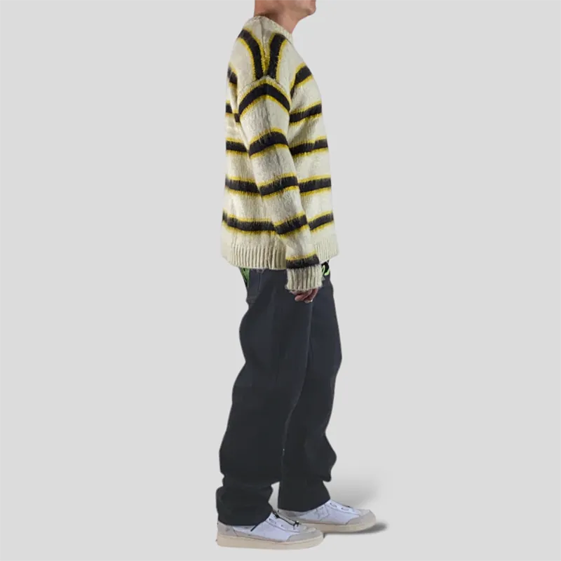 Boxy fit lofty mohair striped sweater - final sale
