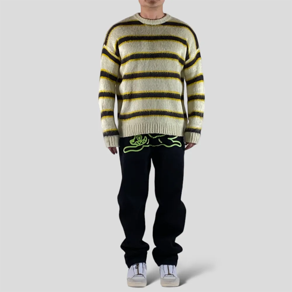 Boxy fit lofty mohair striped sweater - final sale