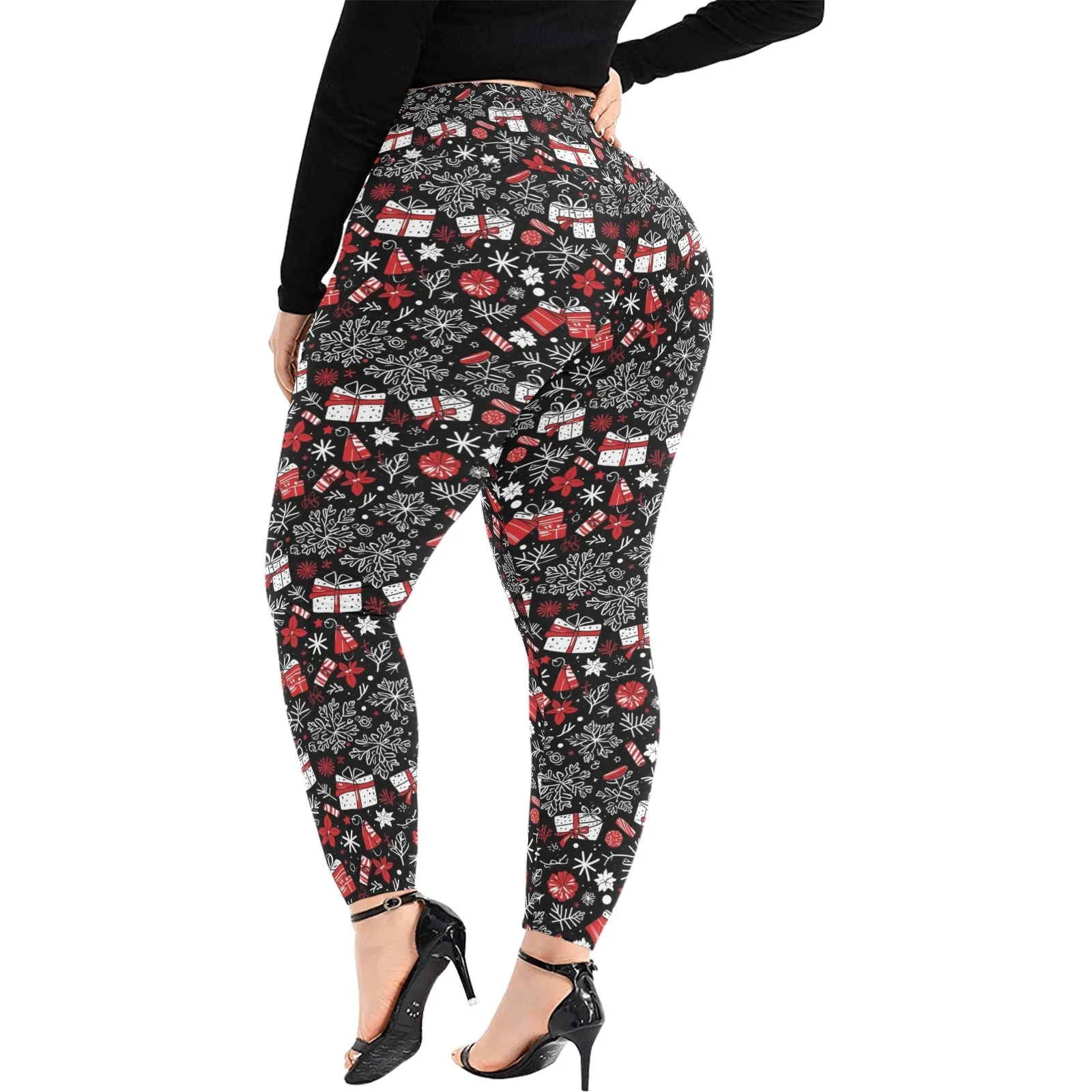 Christmas Gift Women's Plus Size High Waited Leggings Women's High Waist Leggings(Plus Size)(ModelL45)