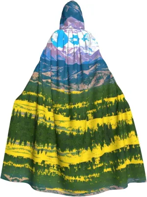 Colorado landscape Prints Halloween Adult Hooded Cloak for Costume Parties and Cosplay Events