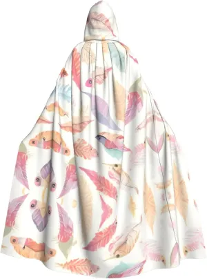 Coloured feathers Picture Adult Hooded Cape Cloak for Halloween, Role-playing Costumes, and Theme Parties