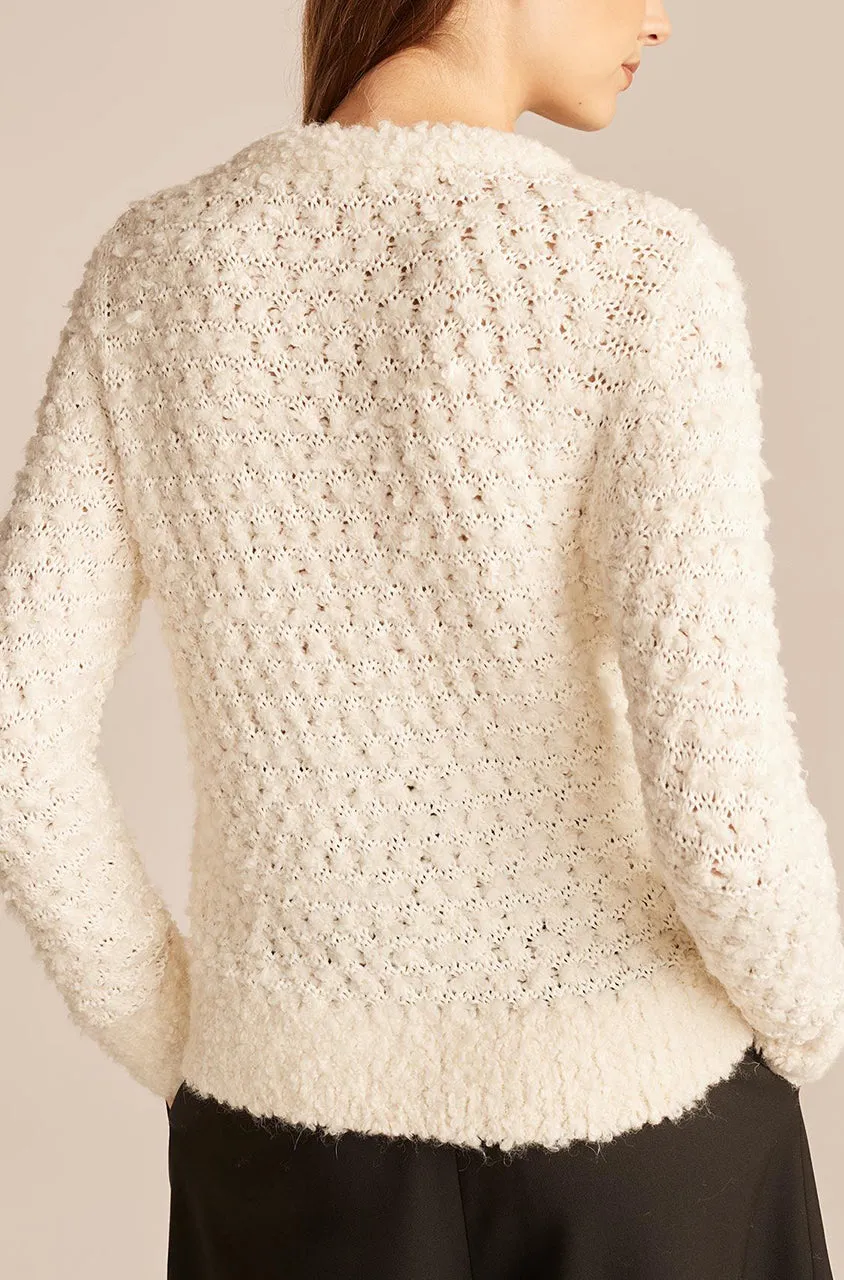 Cotton-Blend Sweater With Removable Bow