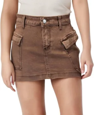 Denim Cargo Skirt with Pocket for Women High Waisted Button Mini Skirt 2025 Trendy Slim Fit Distressed Bodycon Jean Skirts