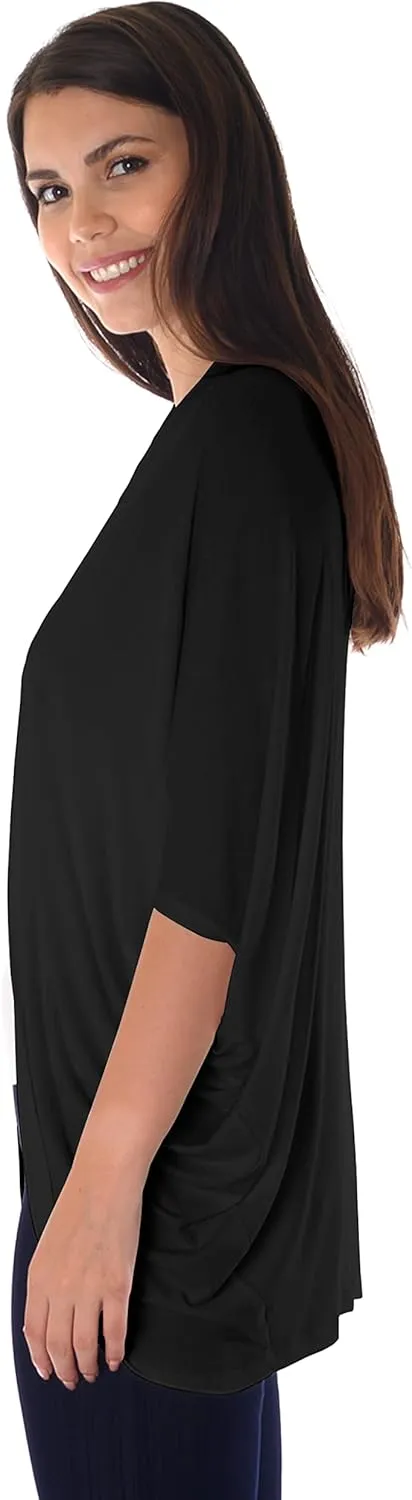 DFF Shop Women's Batwing Half Sleeve Open Cardigan (Size: S- 5X)