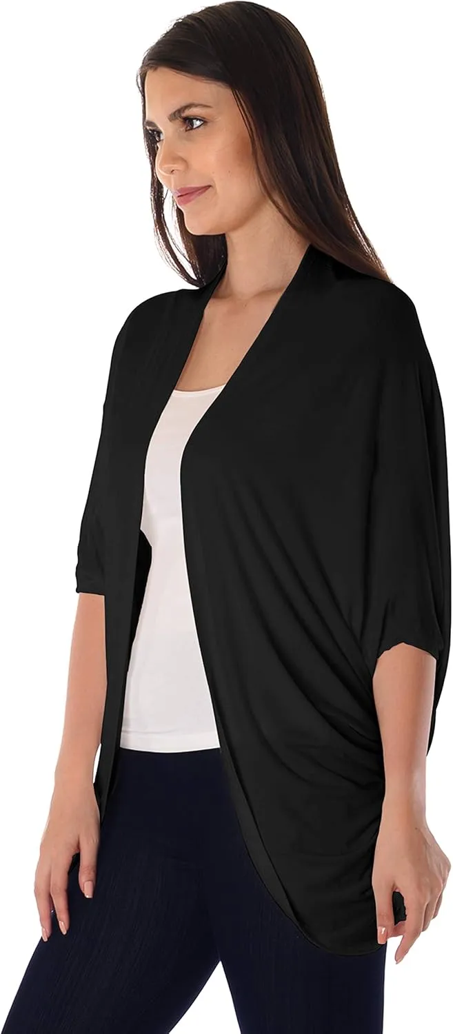 DFF Shop Women's Batwing Half Sleeve Open Cardigan (Size: S- 5X)