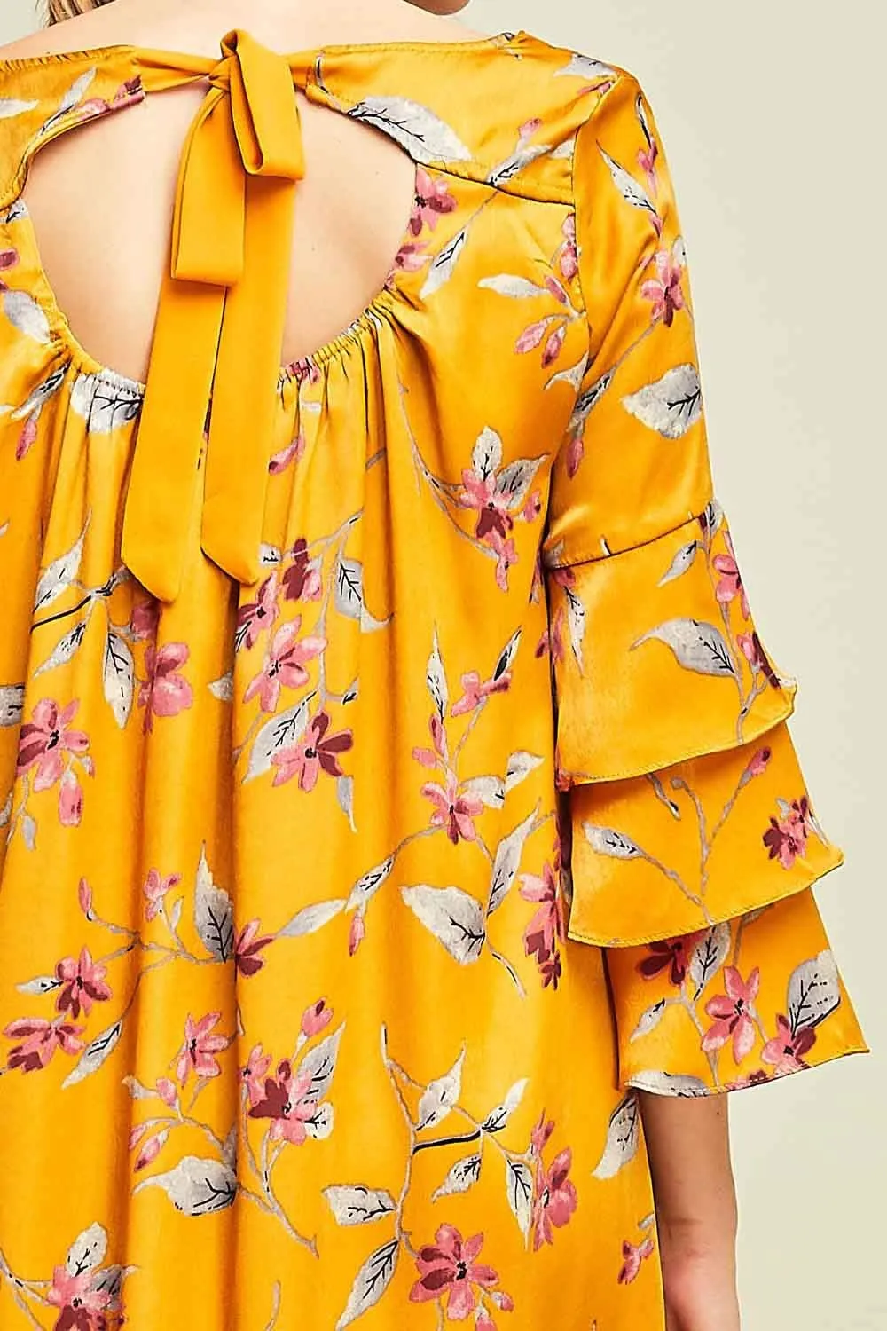 Entro Women's Floral Ruffle Sleeve Mini Dress