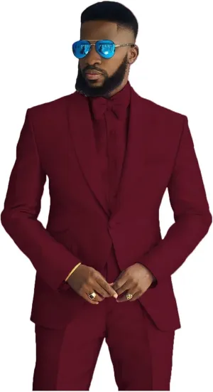 Fashion Satin Suits for Men Shawl Lapel Prom Tuxedos 2 Pcs Coat Trousers Regular Fit Blazer Pants for Evening Party