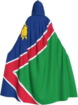Flag of Namibia Pattern Adult Hooded Cape Cloak for Halloween, Role-playing, and Costume Parties