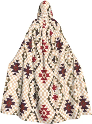 Geometric vector Picture Adult Hooded Cape Cloak for Halloween, Role-playing Costumes, and Theme Parties