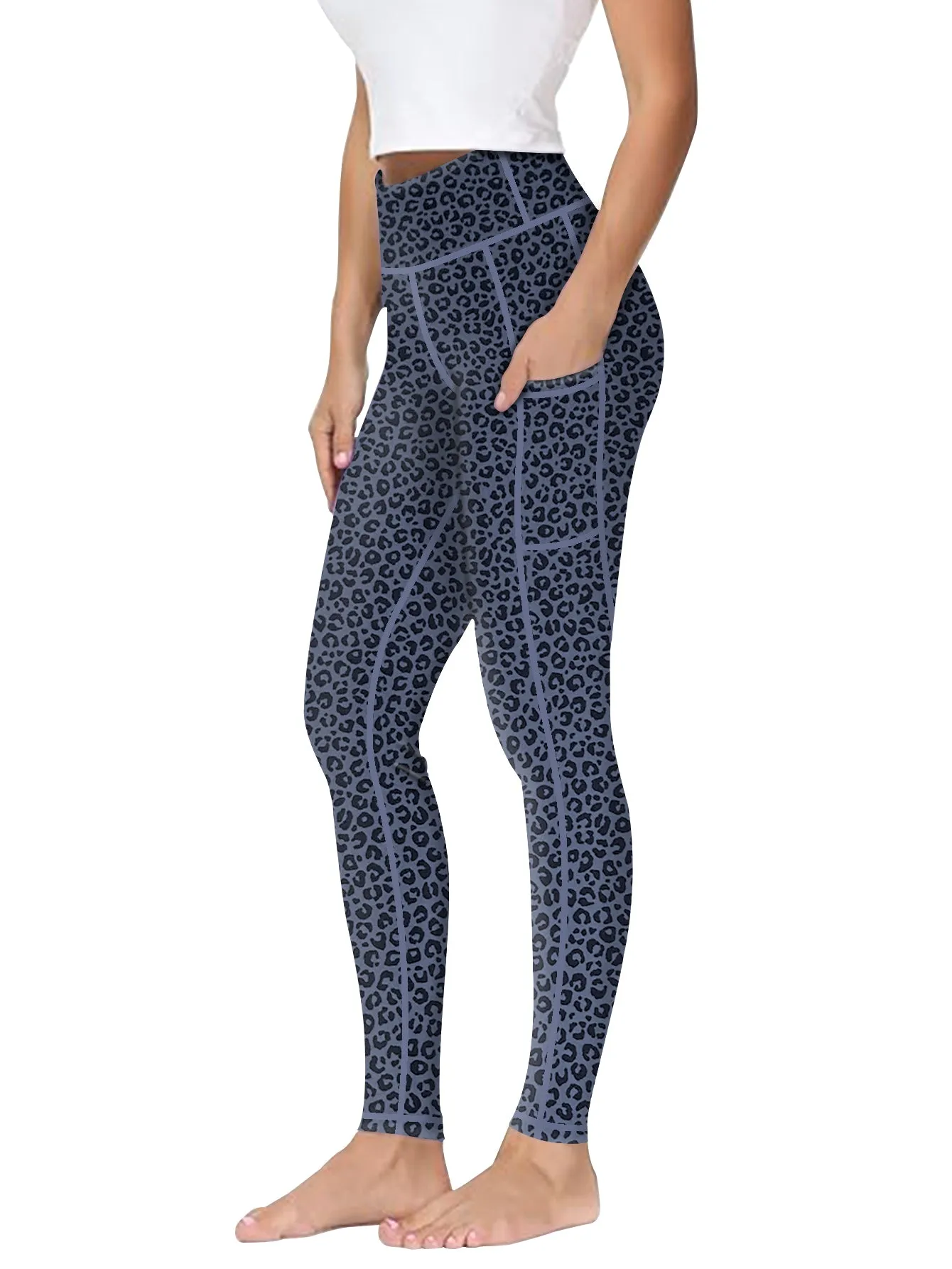 High-Waist Yoga Pants with Side Pocket Stretchable Comfortable Workout Leggings for Women Available in S-XXL Perfect for Yoga Gym and Daily Wear