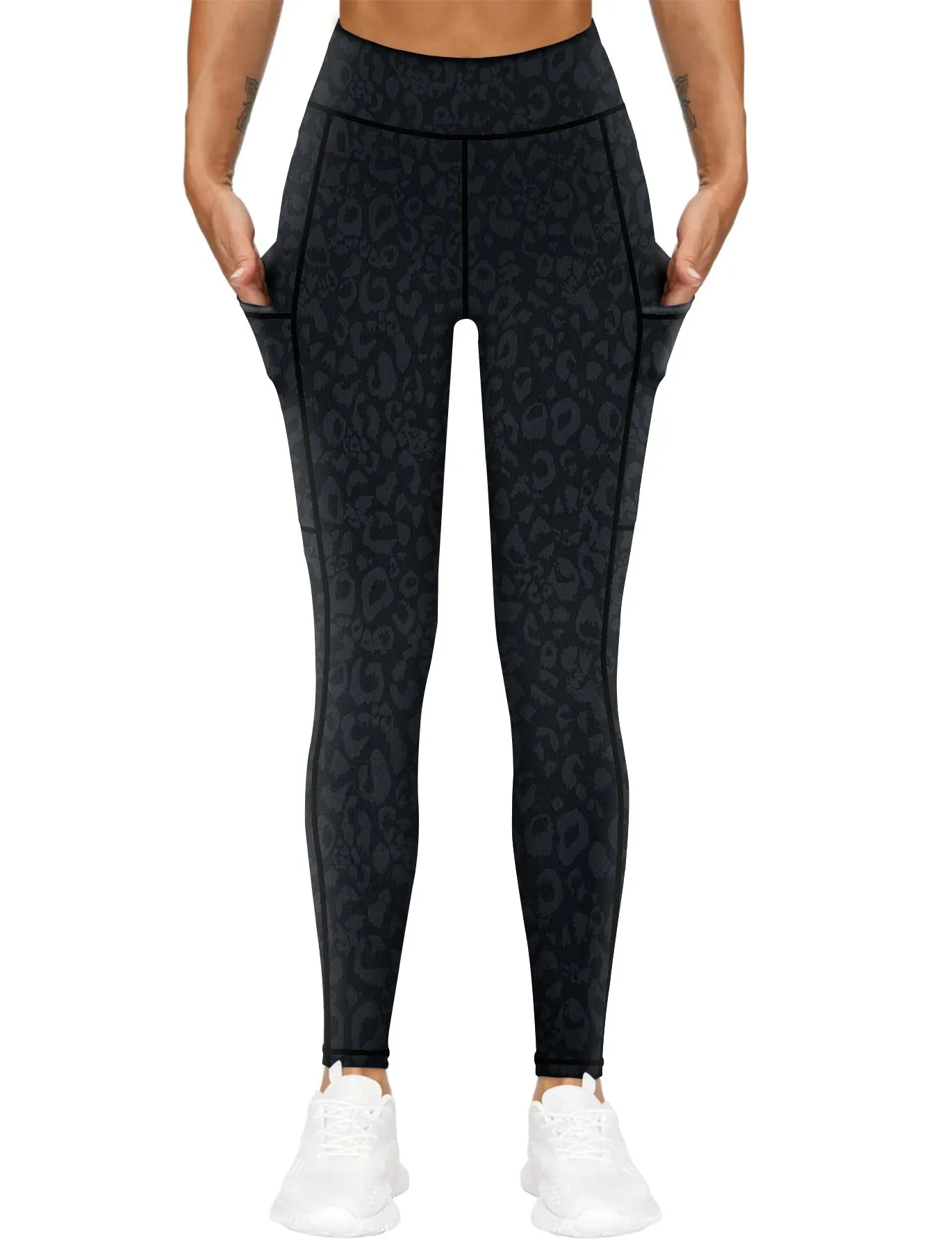 High-Waist Yoga Pants with Side Pocket Stretchable Comfortable Workout Leggings for Women Available in S-XXL Perfect for Yoga Gym and Daily Wear