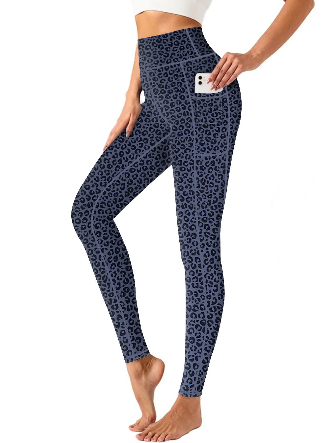 High-Waist Yoga Pants with Side Pocket Stretchable Comfortable Workout Leggings for Women Available in S-XXL Perfect for Yoga Gym and Daily Wear