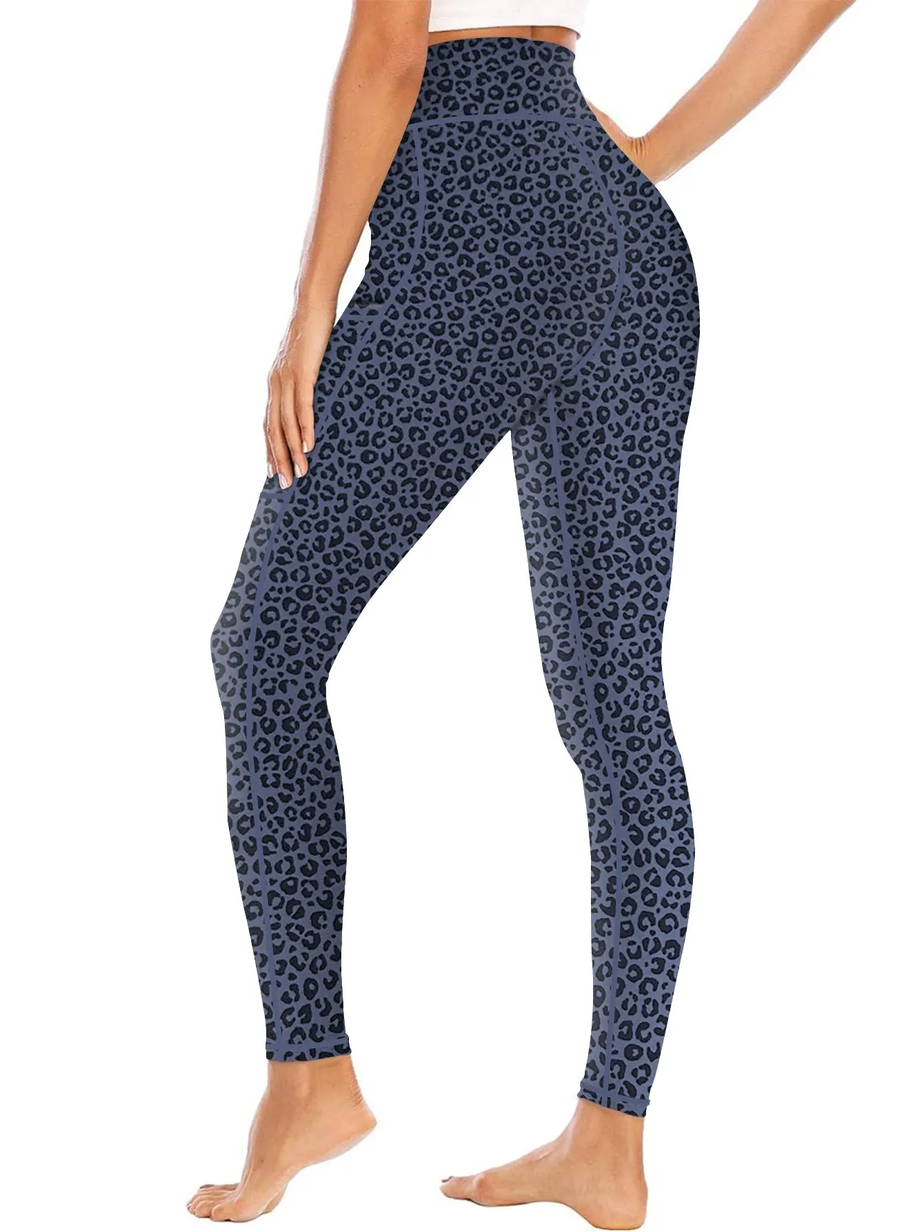 High-Waist Yoga Pants with Side Pocket Stretchable Comfortable Workout Leggings for Women Available in S-XXL Perfect for Yoga Gym and Daily Wear