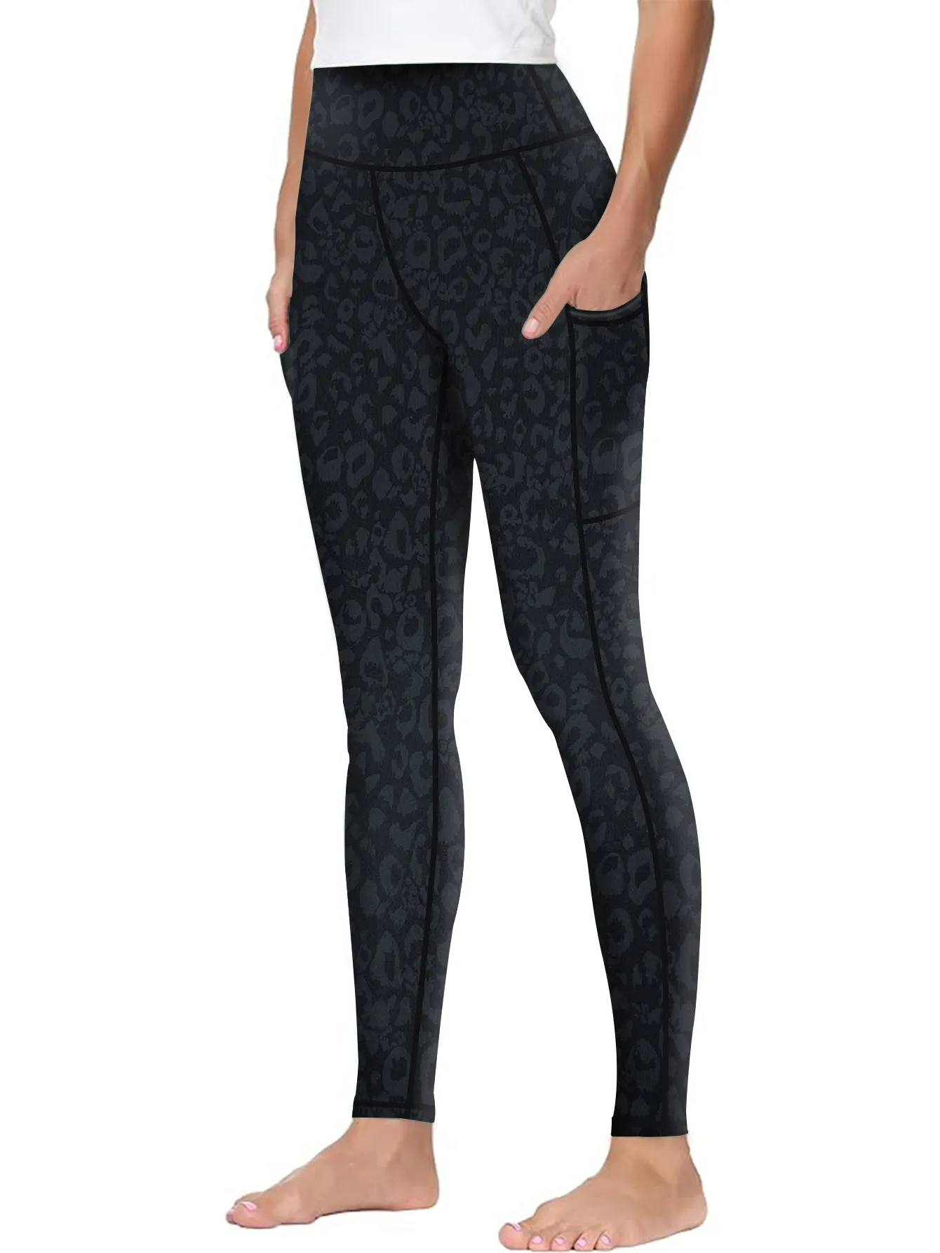 High-Waist Yoga Pants with Side Pocket Stretchable Comfortable Workout Leggings for Women Available in S-XXL Perfect for Yoga Gym and Daily Wear