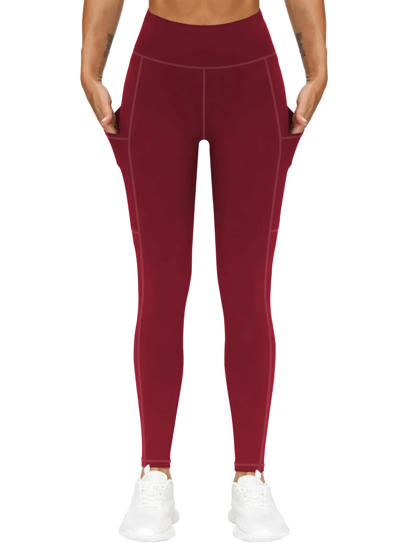 High-Waist Yoga Pants with Side Pocket Stretchable Comfortable Workout Leggings for Women Available in S-XXL Perfect for Yoga Gym and Daily Wear