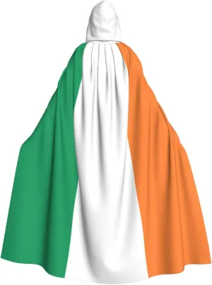 Irish flag Pattern Adult Hooded Cape Cloak for Halloween, Role-playing, and Costume Parties