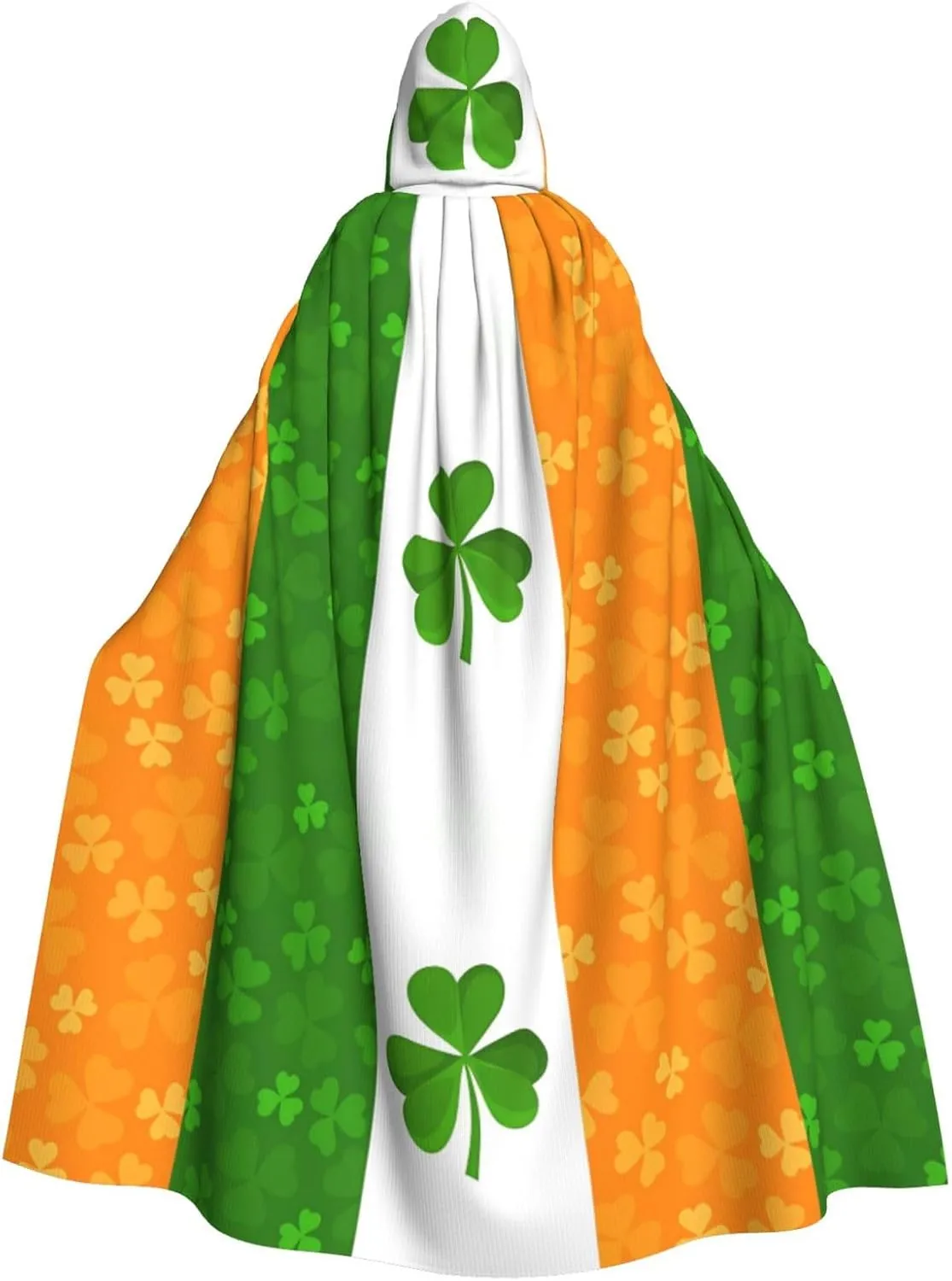 irish flag Pattern Adult Hooded Cape Cloak for Halloween, Role-playing, and Costume Parties