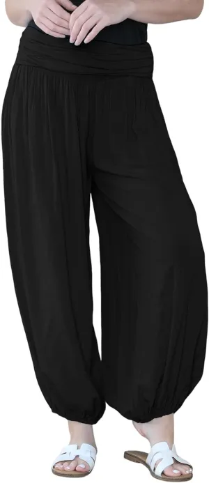 Janisramone Women Italian Baggy Harem Alibaba Pant Trousers, Summer Pants for Women, Yoga Harem Pants for Women