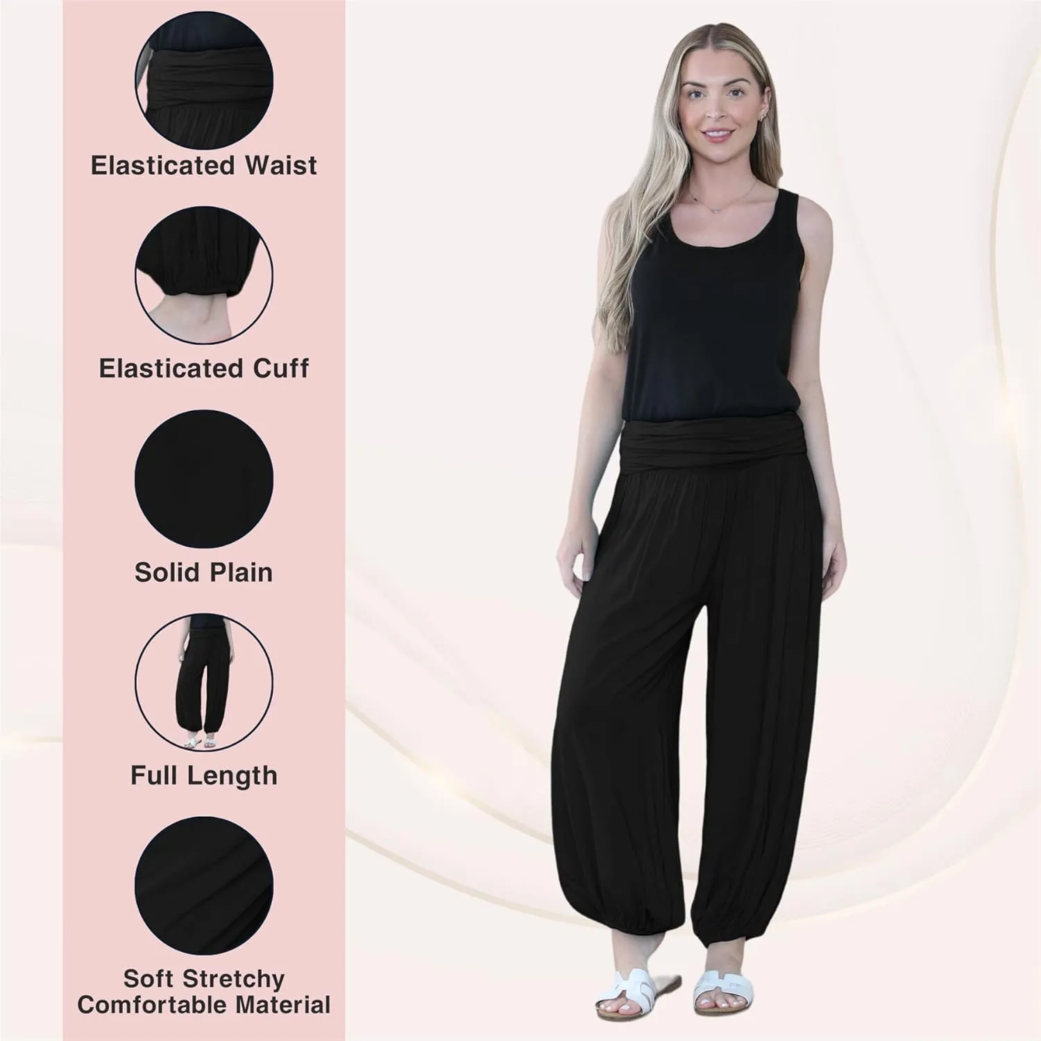 Janisramone Women Italian Baggy Harem Alibaba Pant Trousers, Summer Pants for Women, Yoga Harem Pants for Women