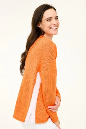 Julie Sweater - Vermillion with Barely Pink