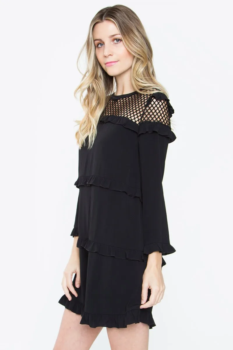 Kendrix Fishnet Shift Dress