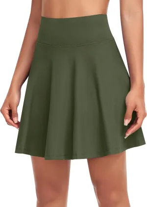 Knee Length Skorts Skirts for Women with Shorts High Waisted 20" Tennis Skirts Athletic Golf Skirt Workout Skort with Pockets