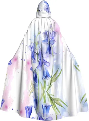 lily of the valley Prints Halloween Adult Hooded Cloak for Costume Parties and Theme Events