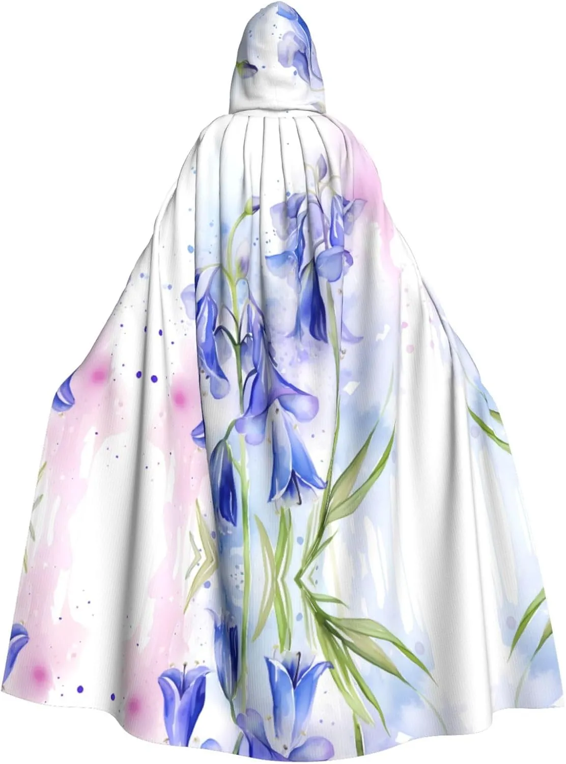 lily of the valley Prints Halloween Adult Hooded Cloak for Costume Parties and Theme Events