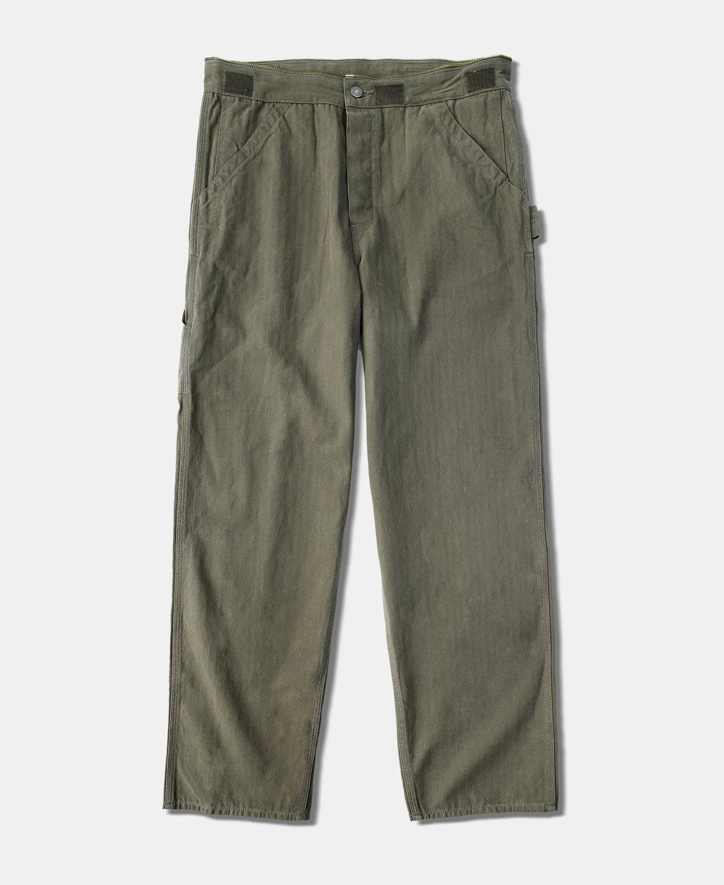 Logo-Print Herringbone Cotton Coveralls - Olive