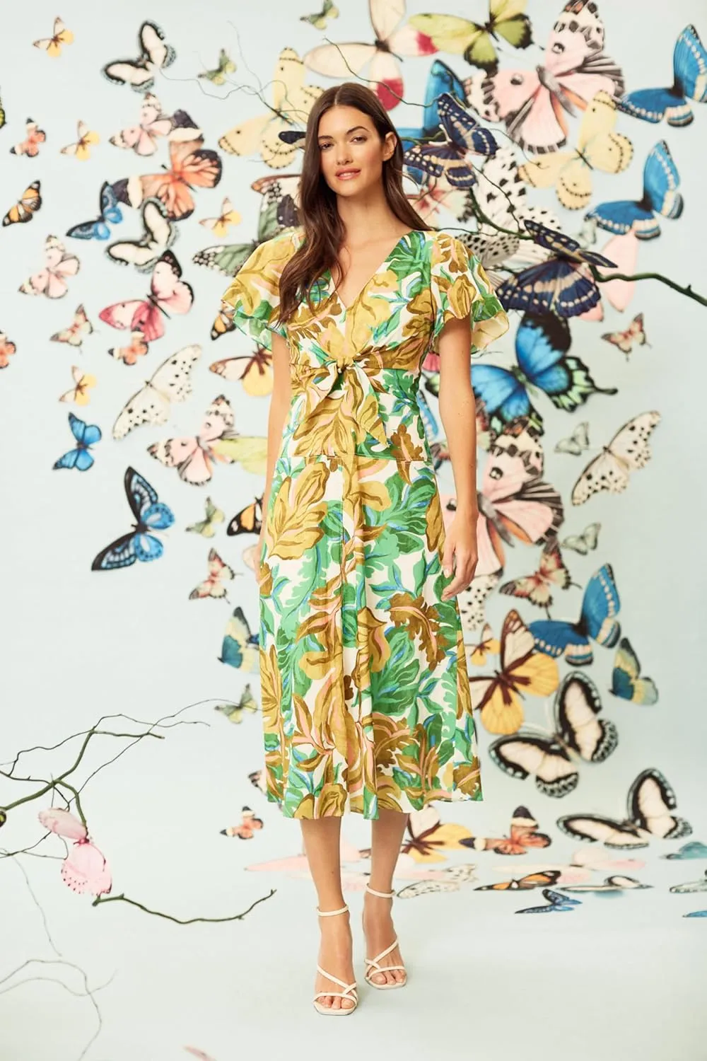Maggy London Women's Wrap Flare Midi Dress