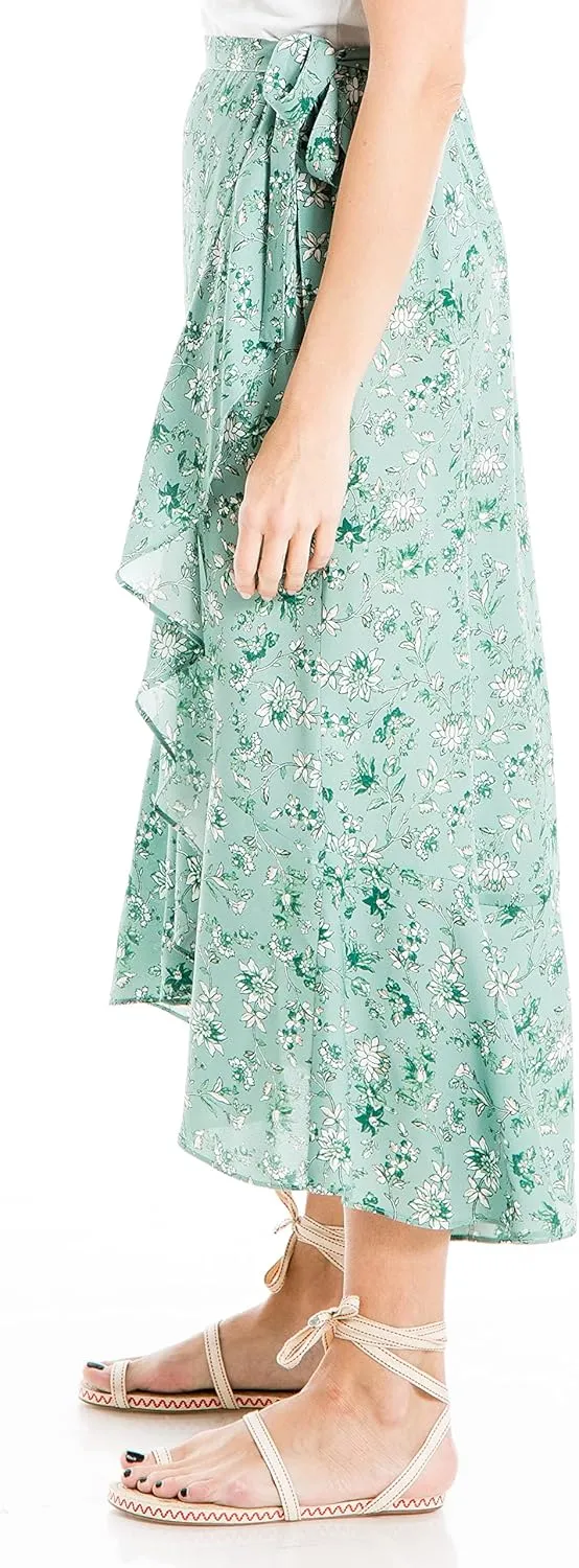 Max Studio Women's Crepe Maxi Ruffle Skirt