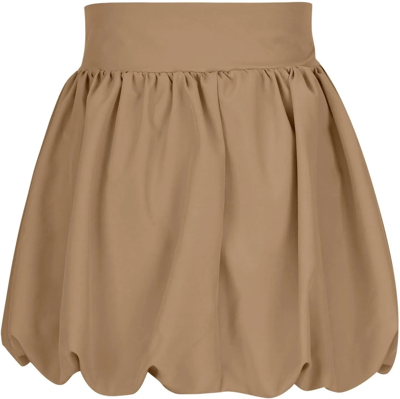 Puffy Mini Skirt for Women Solid Color High Waist Tiered Layer Ruffle Hem A Line Skirts Casual Fashion Flowy Skirt