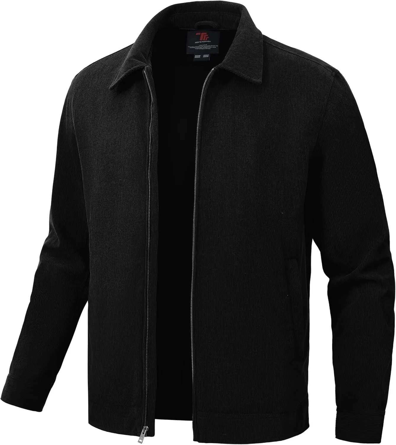 Rdruko Men's Corduroy Jacket Windbreaker Lightweight Casual Stylish Full Zip Bomber Jackets with Zipper Pockets