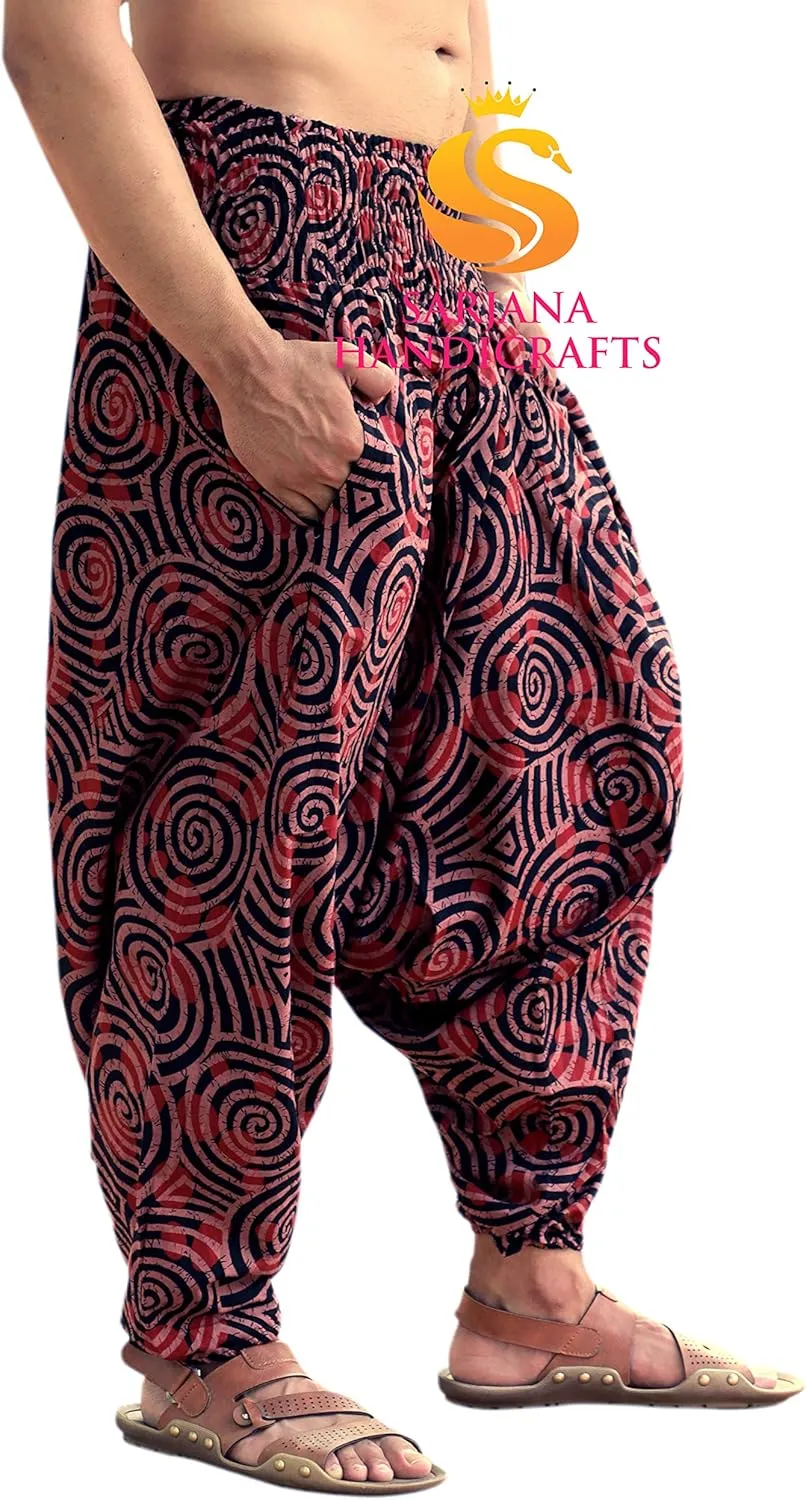 SARJANA HANDICRAFTS Men Women Cotton Harem Pants Pockets Yoga Trousers Hippie
